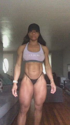 abs ebony fitness legs muscles muscular girl thick gif