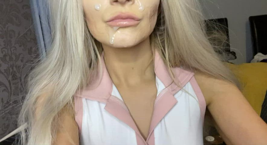 I’m happiest with cum all over my face