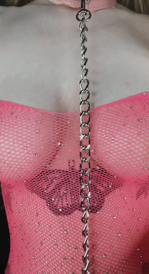 amateur ass collar collared fishnet leash see through clothing sub submission submissive