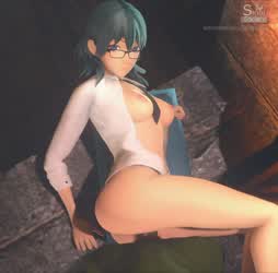 3D Glasses Hentai POV Topless gif