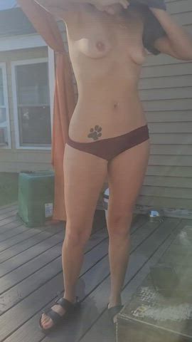naked outdoor wife gif