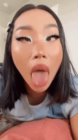 ahegao asian teen gif