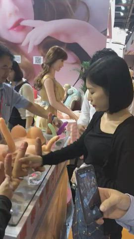 Asian Cock Dildo Sex Toy gif
