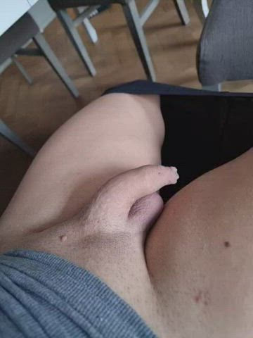 cock foreskin shaved uncut gif
