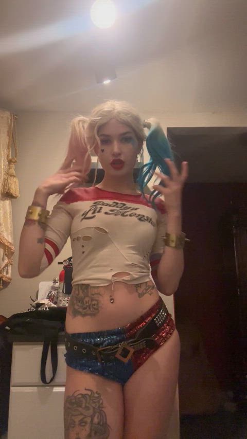 Harley Quinn getting undressed for you