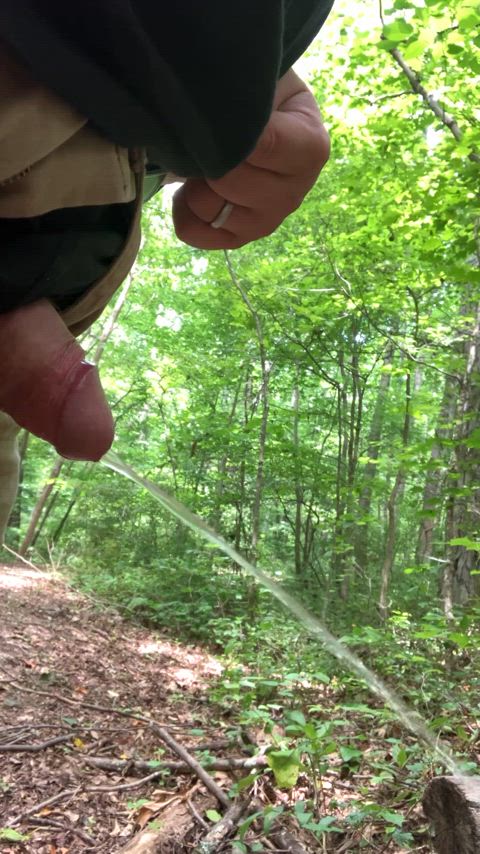 Pissing in the woods