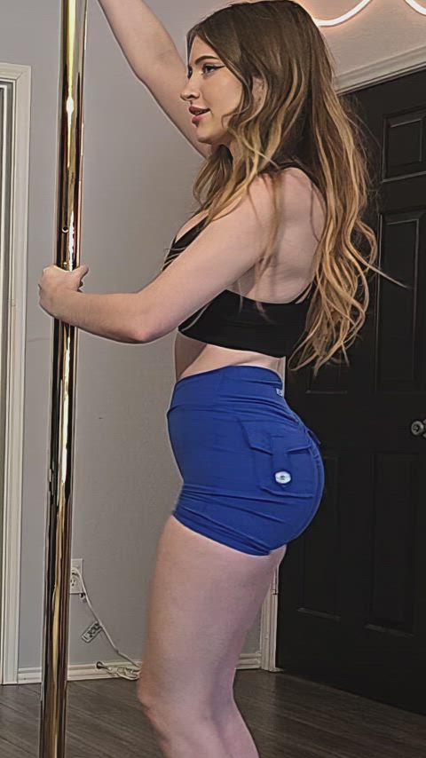 ass pole dance teen gif