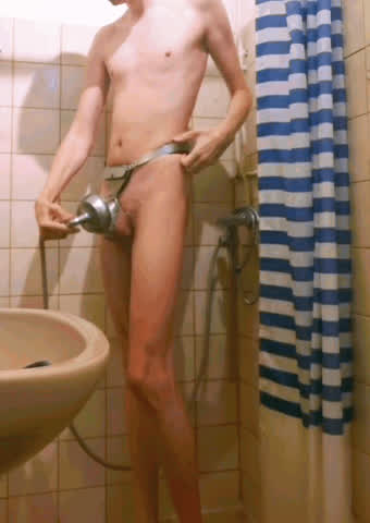 Chastity Gay Shower gif