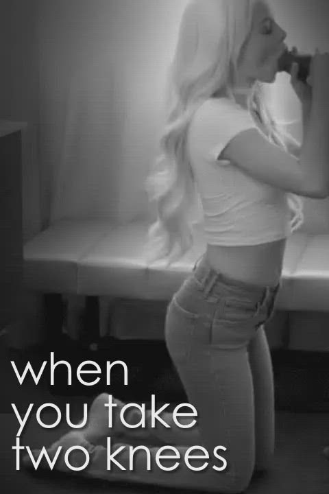 blonde blowjob erotic jeans gif