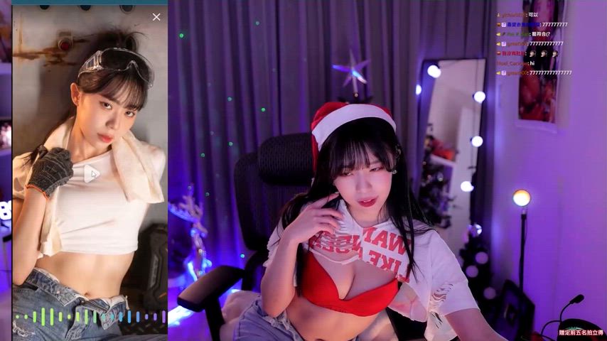 abs boobs bra christmas cute pretty sexy taiwanese gif