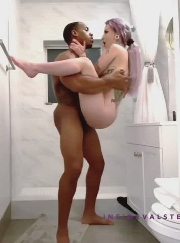 BBC Bathroom Interracial Moaning gif