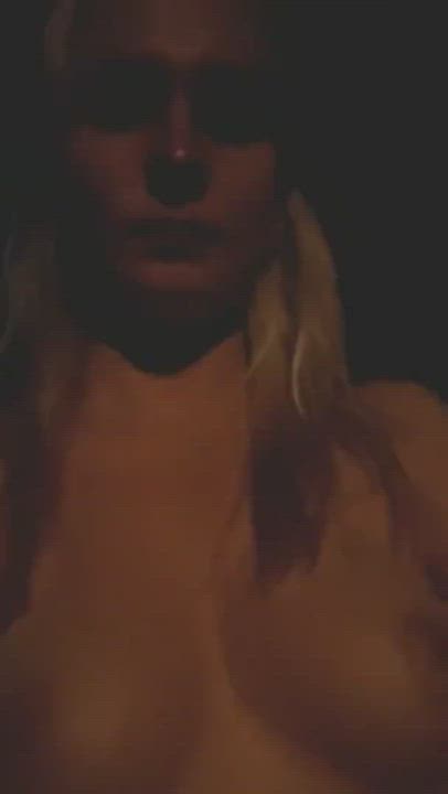 Blonde Selfie Tits gif