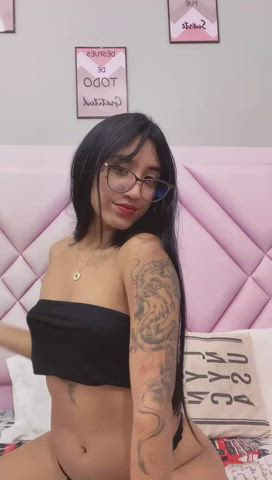 camgirl latina lingerie long hair petite sensual tattoo teen webcam gif