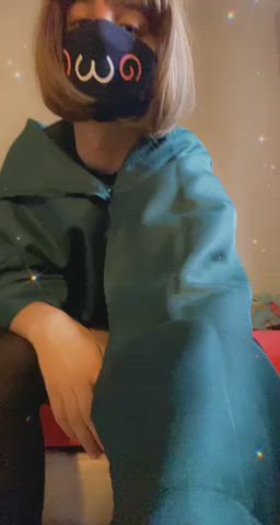 big ass bubble butt cosplay femboy shorts sissy thick thighs gif