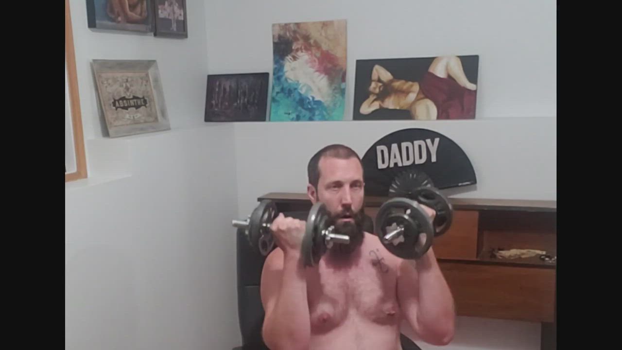 Bear Chubby Daddy Gay Workout gif