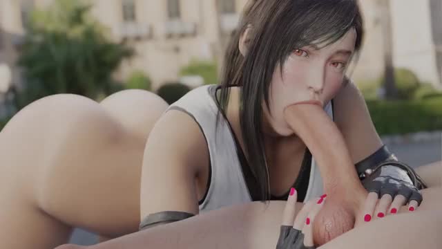 Tifa Blowjob and Ball Massage