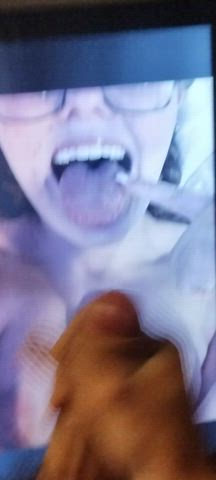 cock glasses jerk off tits titty fuck tongue fetish tribute gif