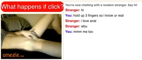 Omegle girl plays with her ass