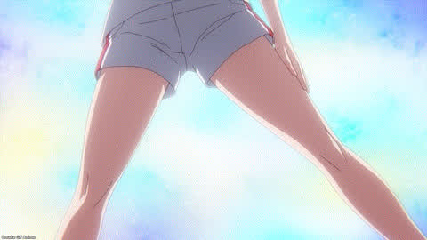 animation anime shorts sport stretching thick thighs thighs gif