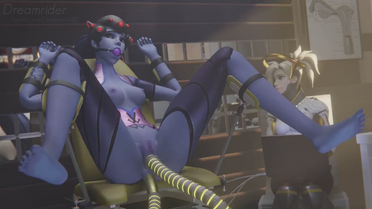 Widowmaker double penetrated by Mercy toy (Dreamrider) [Overwatch]