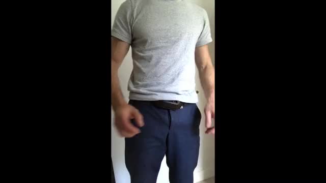 Taking off my dress pants