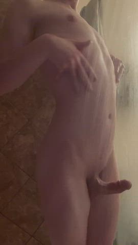 cock shower twink gif