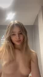 Blonde TikTok Tits gif