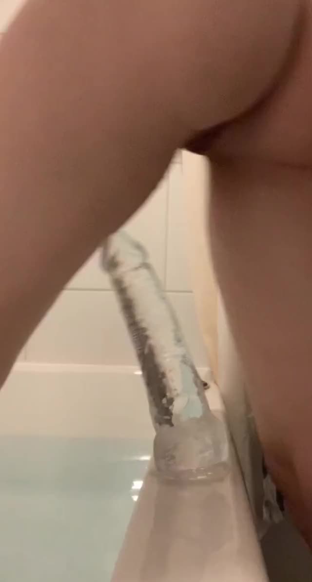 Clear dildo ride