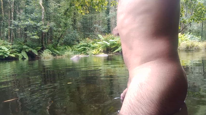 male nudist nudity outdoor underwater wet gif