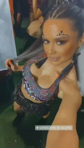 Boobs Brazilian Brunette Dani Goddess Hair Sensual Tits gif