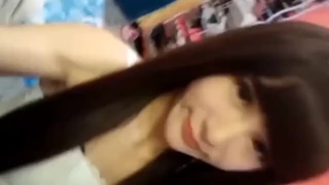 Cute Asian Chick eye contact blowjob