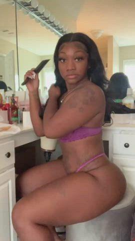 booty ebony jiggling thong gif