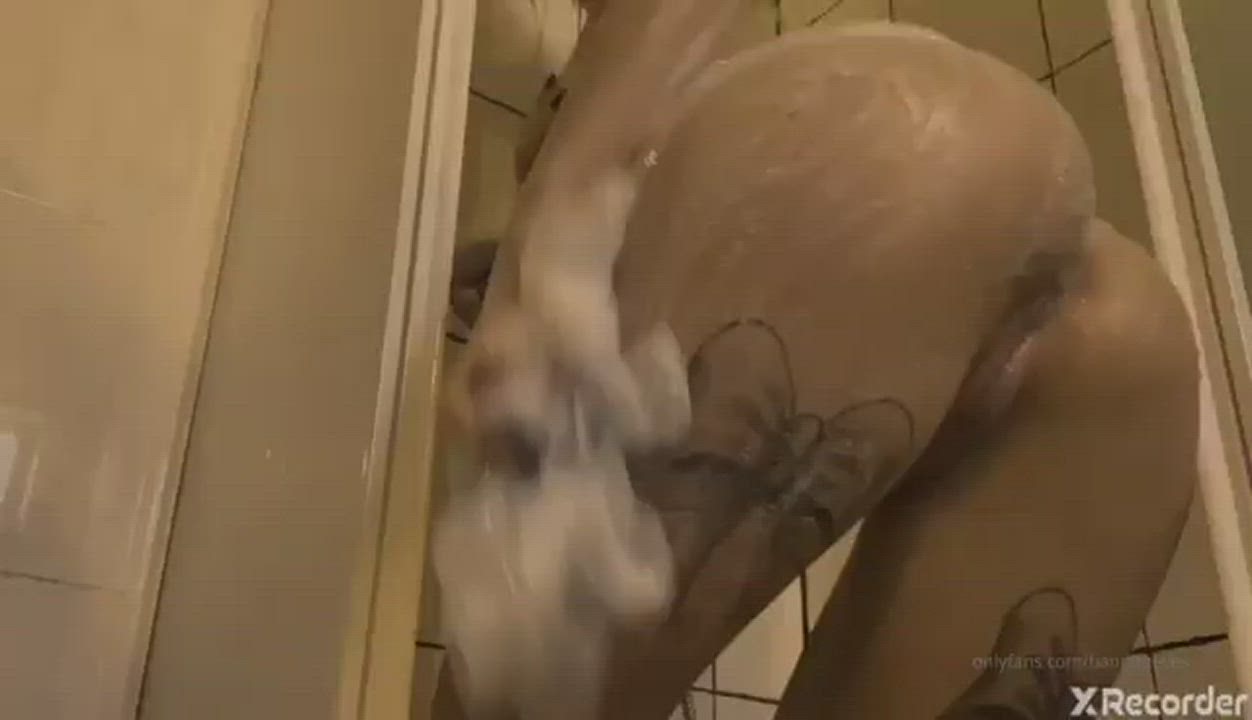 Booty Shaved Pussy Shower gif