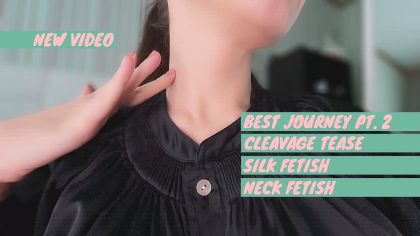 Neck fetish. Silky dress giantess