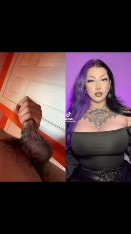 bbc babe babecock big dick big tits masturbating tiktok gif