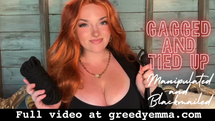 big tits onlyfans tiktok redhead femdom bdsm bondage findom gagged ball gagged tik-tok