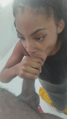 amateur bbc big dick blowjob cum cum in mouth cumshot ebony petite teen gif