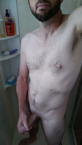 [42] pre shower fun. Stay tuned for the finale