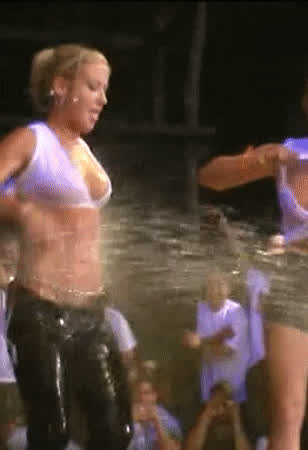 ass blonde coeds dancing slow motion spring break t-shirt thong wet gif