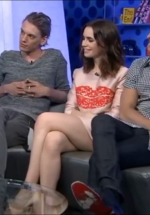 legs lily collins long legs gif