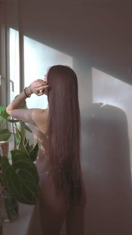 asian ass long hair gif