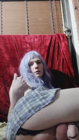 amateur anal asshole chastity cute femboy petite sissy solo trans gif