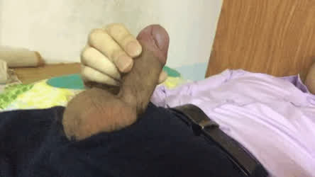 Gay Male Masturbation Uncut Uniform gif