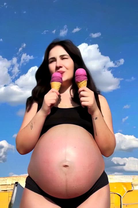 Pregnant and eating Two Icecreams? Crazy