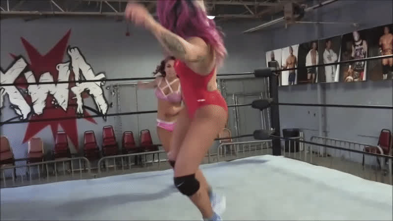 mexican pink white girl wrestling gif