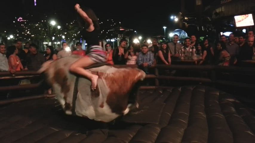 Hot girl on mechanical bull + full video in the comments