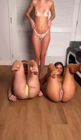 friends group petite pussy pussy lips pussy spread small tits teasing gif