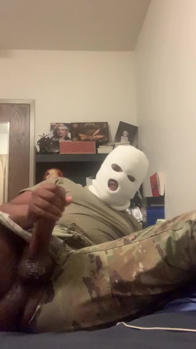 A cumshot in uniform