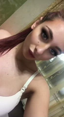 Redhead Strip Tease gif