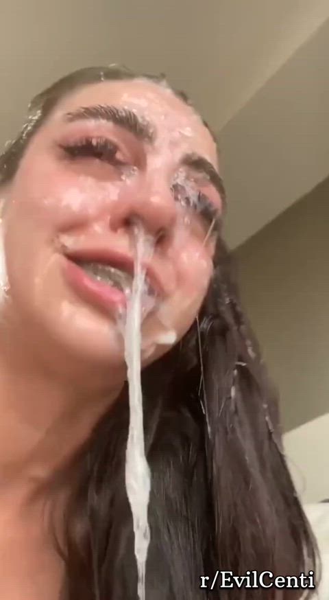 Rape her face till she's drenched in gag juice and cum.